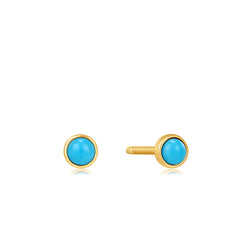 Ania Haie 14kt Gold Turquoise Cabochon Stud Earrings - Dracakis Jewellers