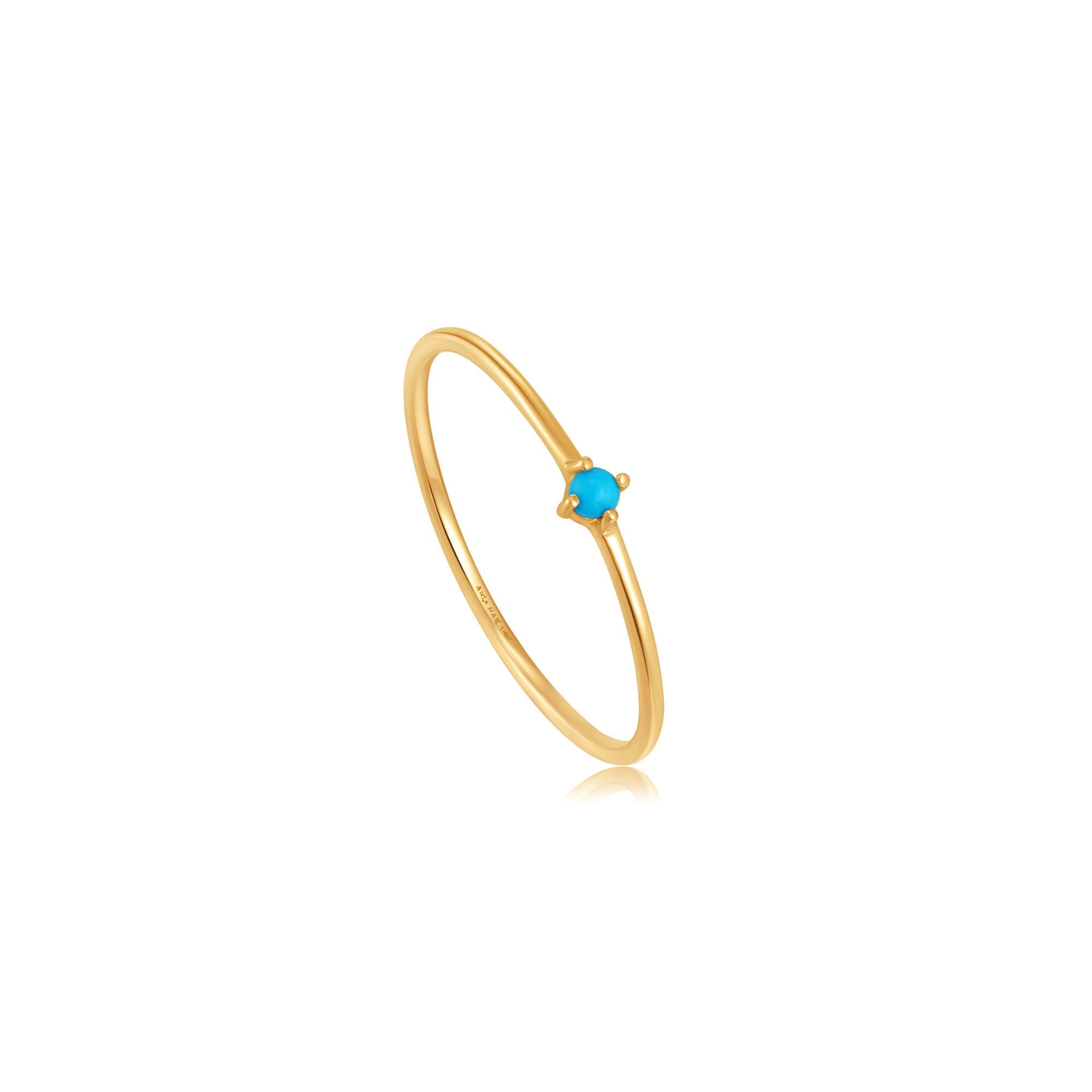 Ania Haie 14kt Gold Turquoise Stone Ring - Dracakis Jewellers