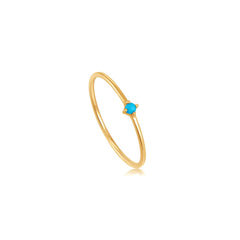 Ania Haie 14kt Gold Turquoise Stone Ring - Dracakis Jewellers