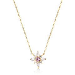 Ania Haie 14kt Gold White and Pink Sapphire Flower Necklace - Dracakis Jewellers