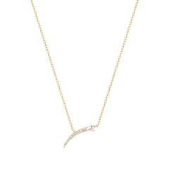 Ania Haie 14kt Gold White Sapphire Bar Pendant Necklace - Dracakis Jewellers