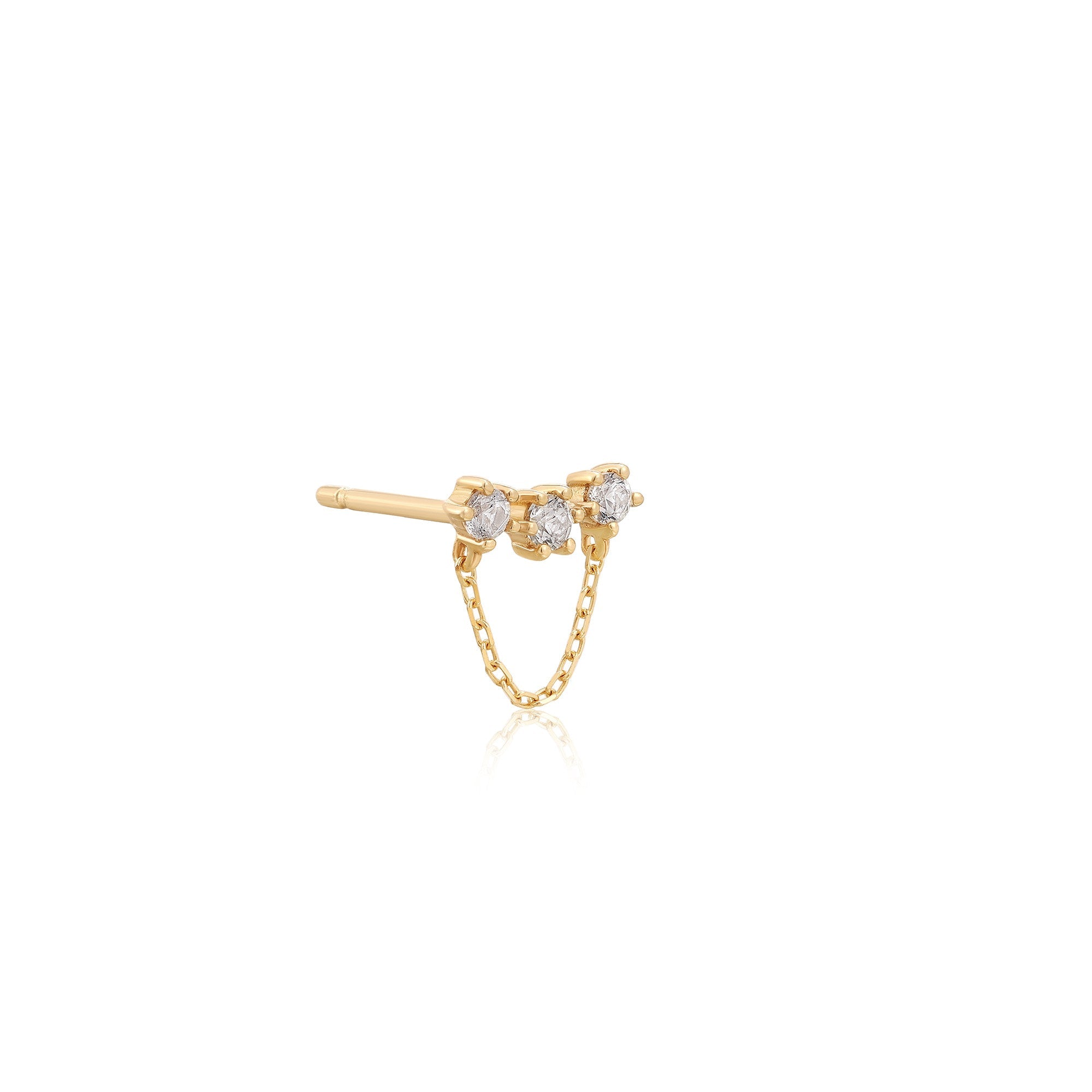 Ania Haie 14kt Gold White Sapphire Climber Single Stud Earring - Dracakis Jewellers