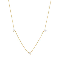 Ania Haie 14kt Gold White Sapphire Drop Necklace - Dracakis Jewellers