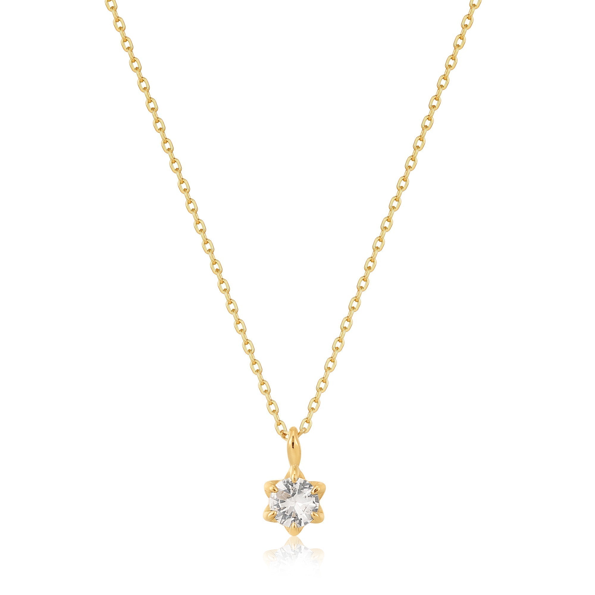 Ania Haie 14kt Gold White Sapphire Pendant Necklace - Dracakis Jewellers