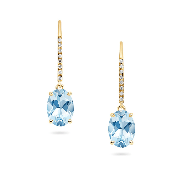 Aquamarine & Diamond Earrings (18ct) - Dracakis Jewellers
