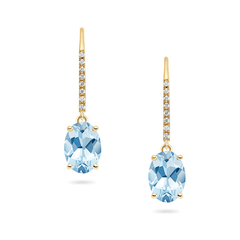 Aquamarine & Diamond Earrings (18ct) - Dracakis Jewellers