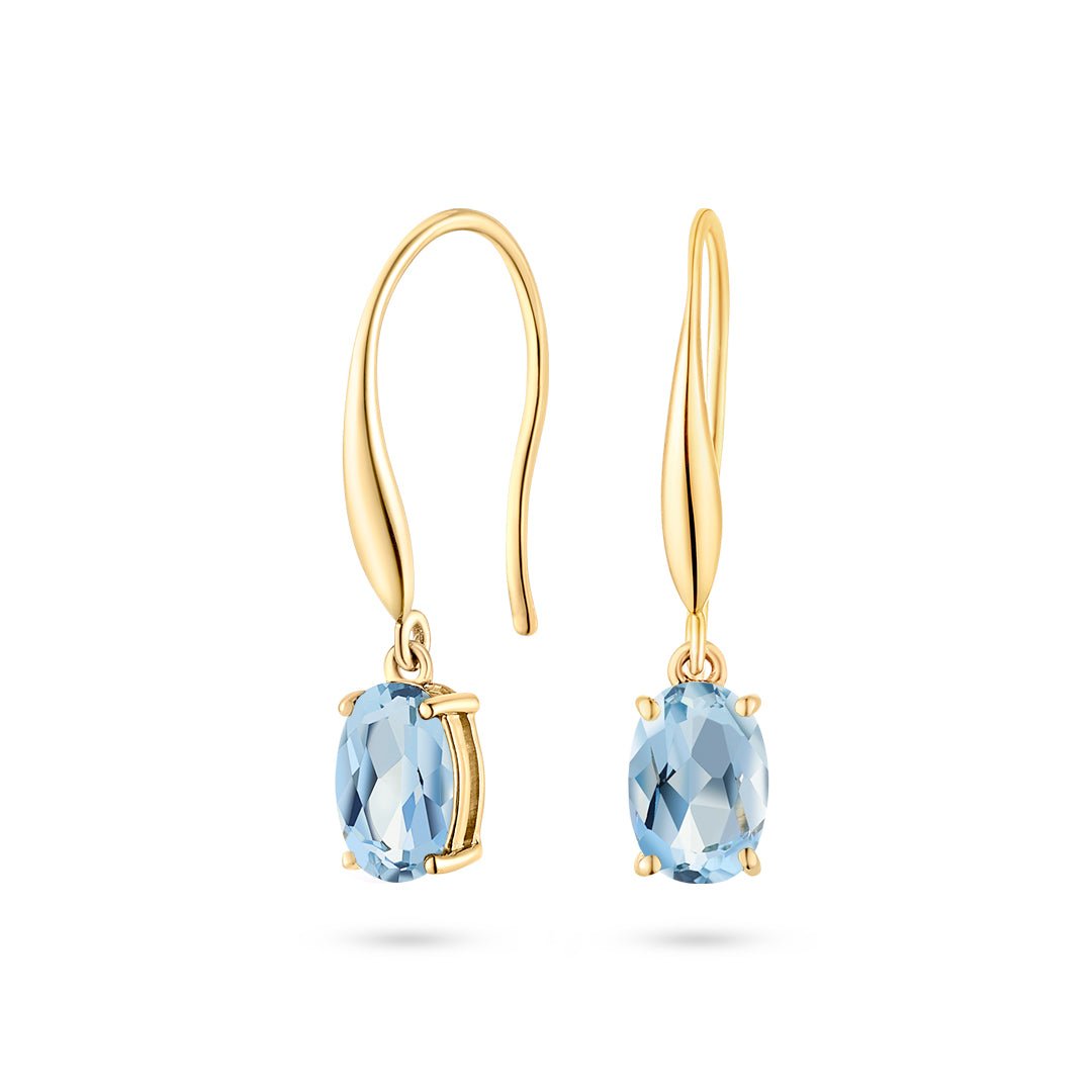 Aquamarine Drop Earrings (18ct) - Dracakis Jewellers