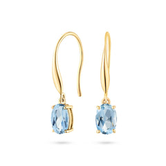 Aquamarine Drop Earrings (18ct) - Dracakis Jewellers