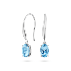 Aquamarine Drop Earrings (18ct) - Dracakis Jewellers