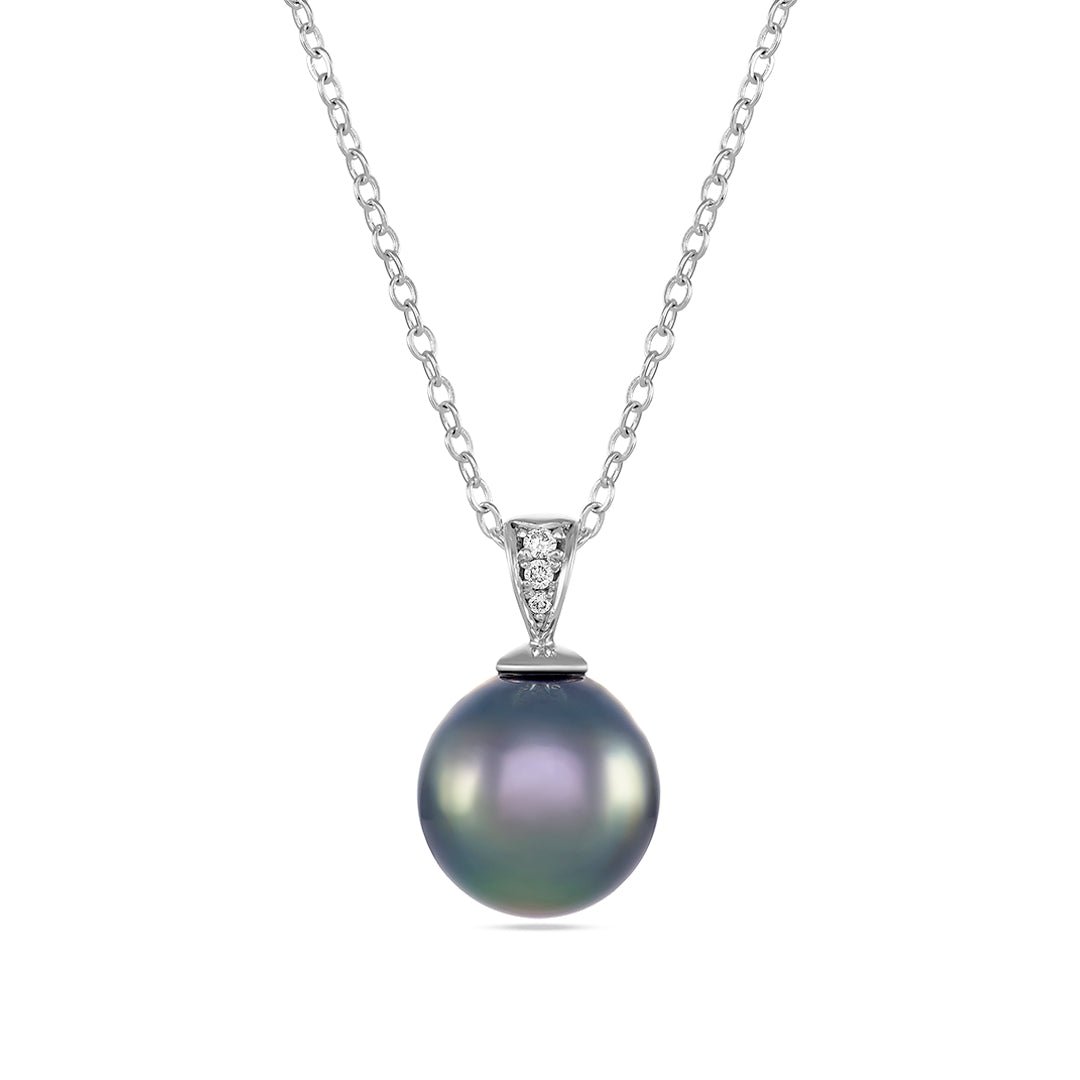 Black South Sea Pearl and Diamond Pendant - Dracakis Jewellers