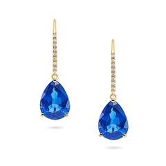 Blue Sapphire & Diamond Earrings (18ct) - Dracakis Jewellers