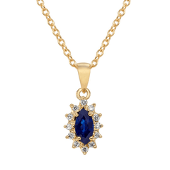Blue Sapphire & Diamond Pendant - Dracakis Jewellers