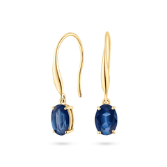 Blue Sapphire Drop Earrings (18ct) - Dracakis Jewellers