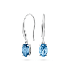 Blue Topaz Drop Earrings (9ct) - Dracakis Jewellers