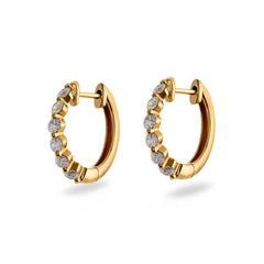 Classic Diamond Huggie Hoop Earrings (0.50ct) - Dracakis Jewellers