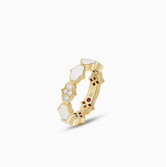 Cobra Ring With White Ceramic - Dracakis Jewellers