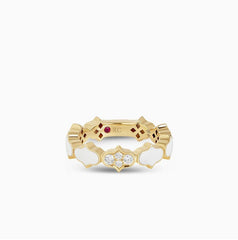 Cobra Ring With White Ceramic - Dracakis Jewellers