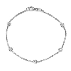 Delicate Bezel Set Diamond Essential Bracelet (0.58ct) - Dracakis Jewellers