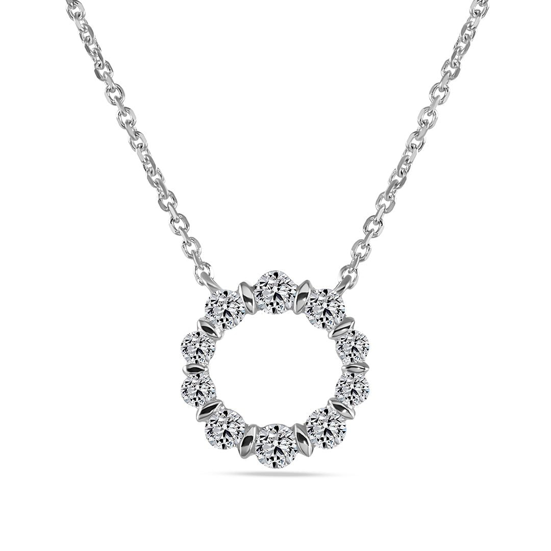 Diamond Open Circle Necklace - Dracakis Jewellers
