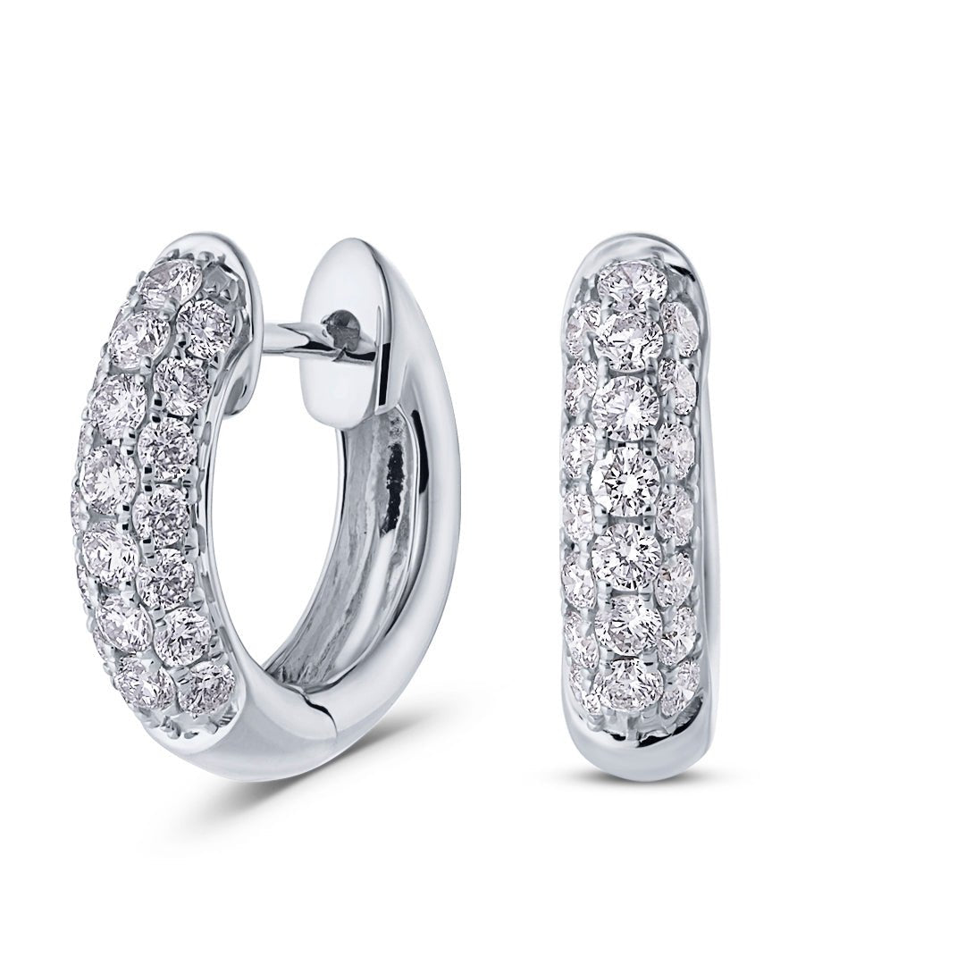 Diamond Pave Hoop Earrings (0.75ct) - Dracakis Jewellers