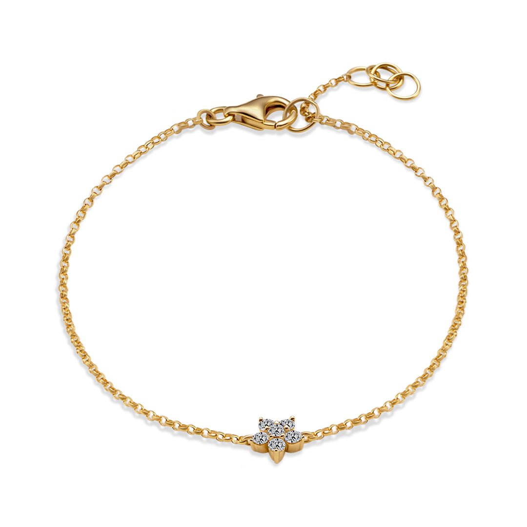 Diamond Plum Blossom Flower Bracelet - Dracakis Jewellers