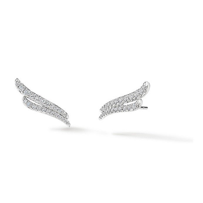 Vela French Cut Pavé Diamond Climber Earrings - Dracakis Jewellers