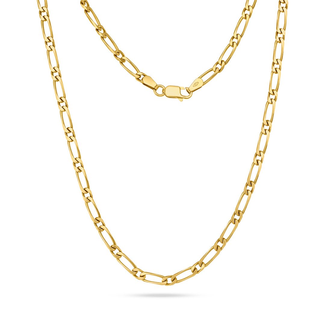 Medium Figaro Link Chain 9ct Yellow Gold - Dracakis Jewellers