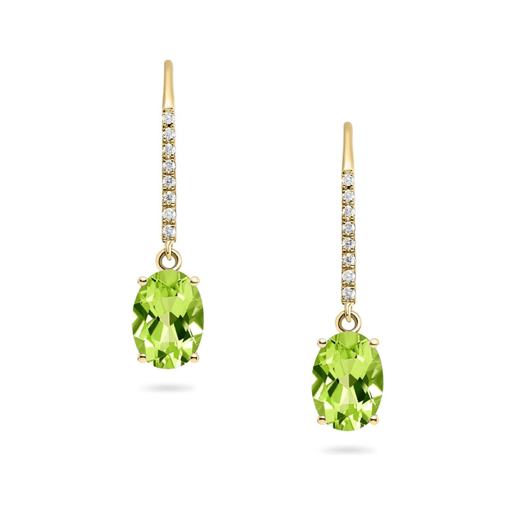 Peridot & Diamond Earrings (9ct) - Dracakis Jewellers