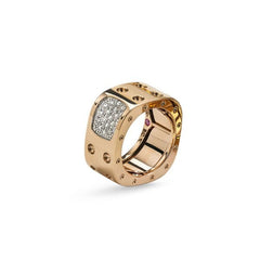 Pois Moi Wide Gold & Diamond Ring - Dracakis Jewellers