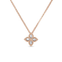 Princess Flower Yellow Gold Diamond Necklace - Dracakis Jewellers