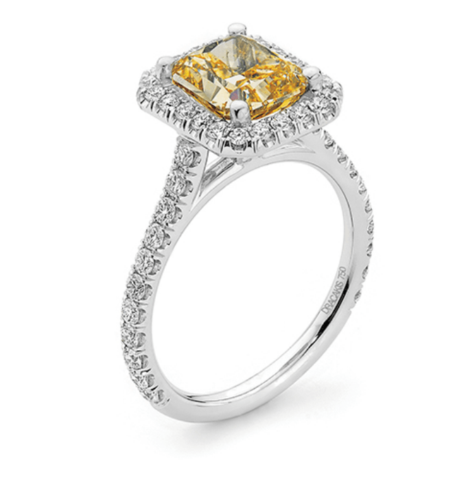 Radiant Cut Yellow Diamond Engagement Ring - Dracakis Jewellers