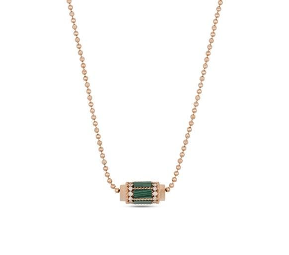 Roberto Coin Art Deco Necklace with Malachite and Diamonds - Dracakis Jewellers