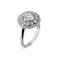 Round Brilliant Cut Diamond Halo Engagement Ring - Dracakis Jewellers