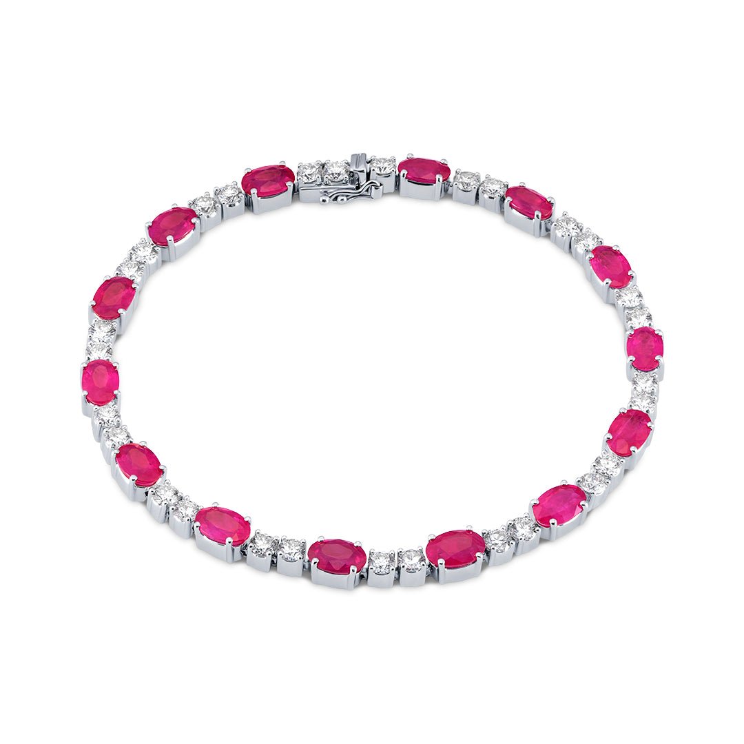 Ruby & Diamond Tennis Bracelet - Dracakis Jewellers