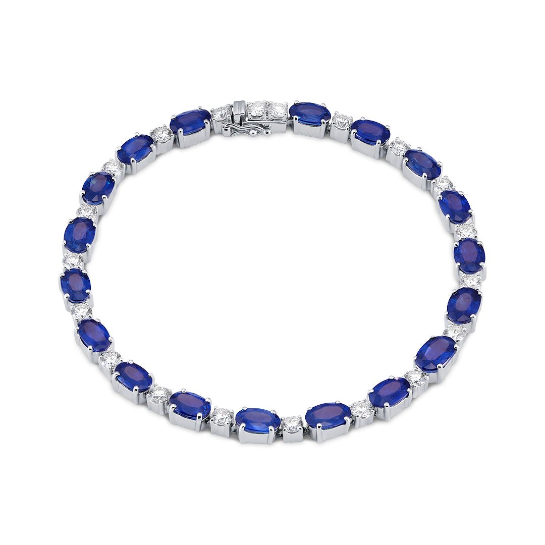 Sapphire & Diamond Tennis Bracelet - Dracakis Jewellers