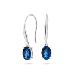Sapphire Drop Earrings (18ct) - Dracakis Jewellers