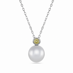 South Sea Pearl and Yellow Diamond Pendant - Dracakis Jewellers