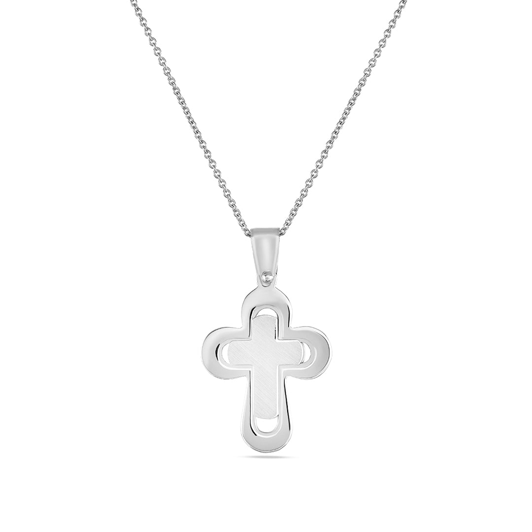 White Gold Cross pendant - Dracakis Jewellers
