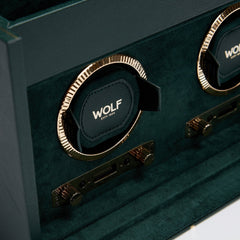 Wolf Brit Racing Green Double Watch Winder - Dracakis Jewellers