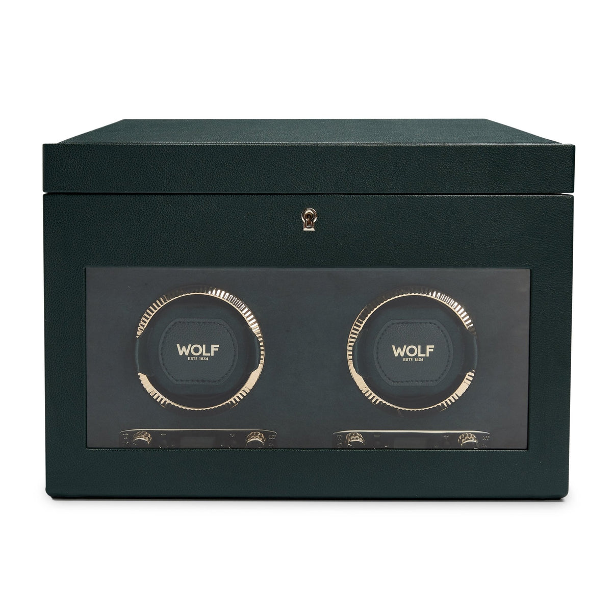 Wolf Brit Racing Green Double Watch Winder - Dracakis Jewellers