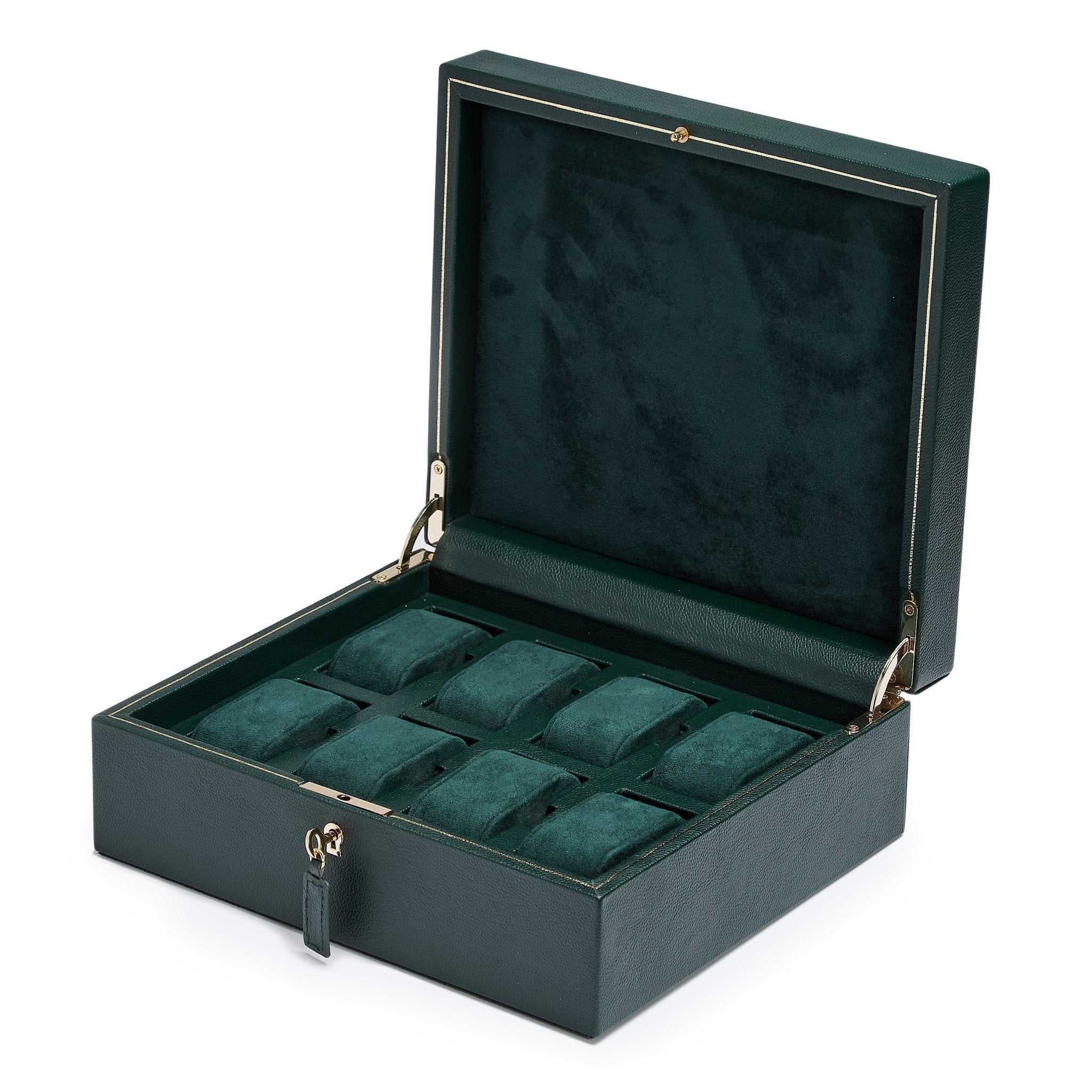 Wolf British Racing Green 8 Pc Watch Box - Dracakis Jewellers