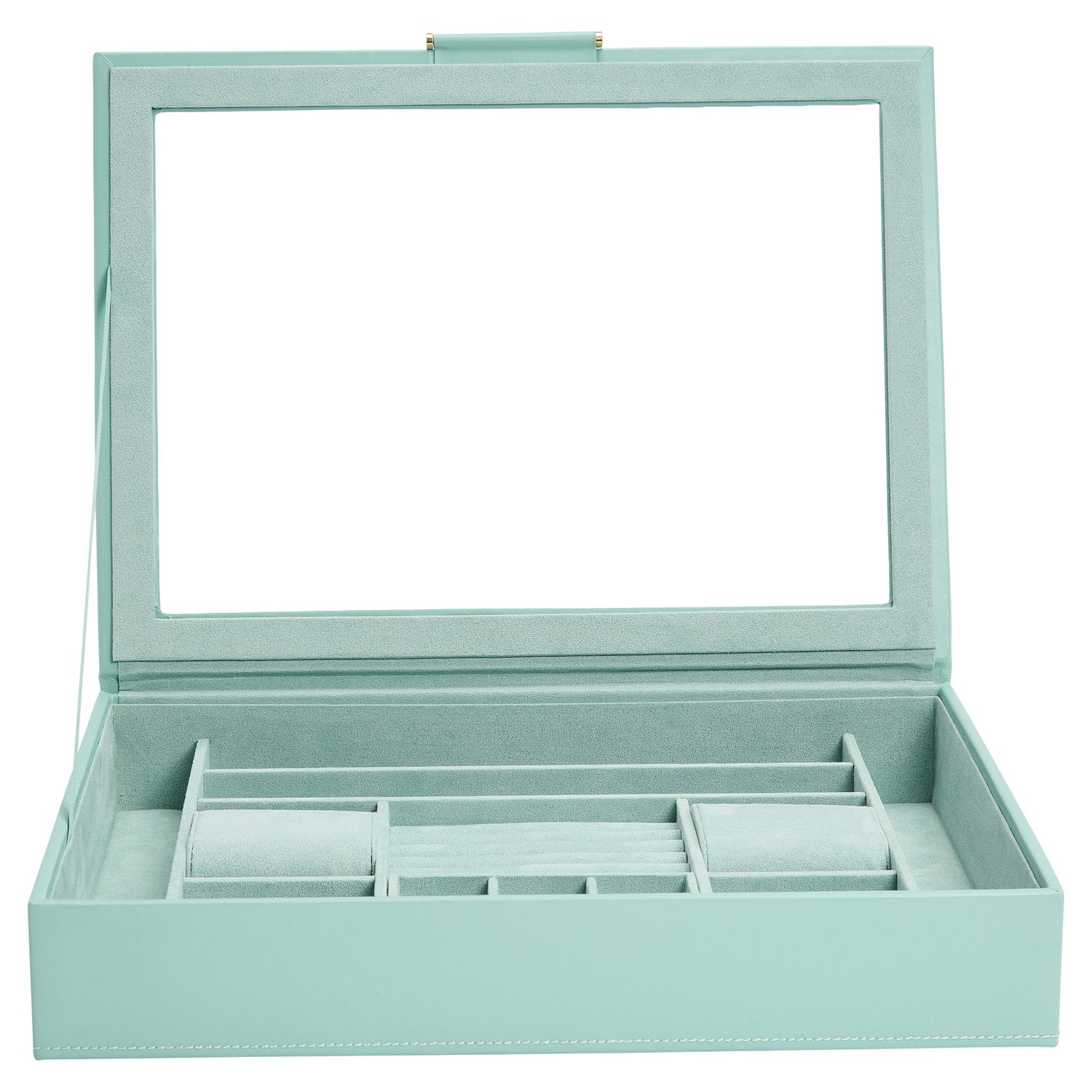 Wolf Sophia Jewellery Box with Window Jade - Dracakis Jewellers