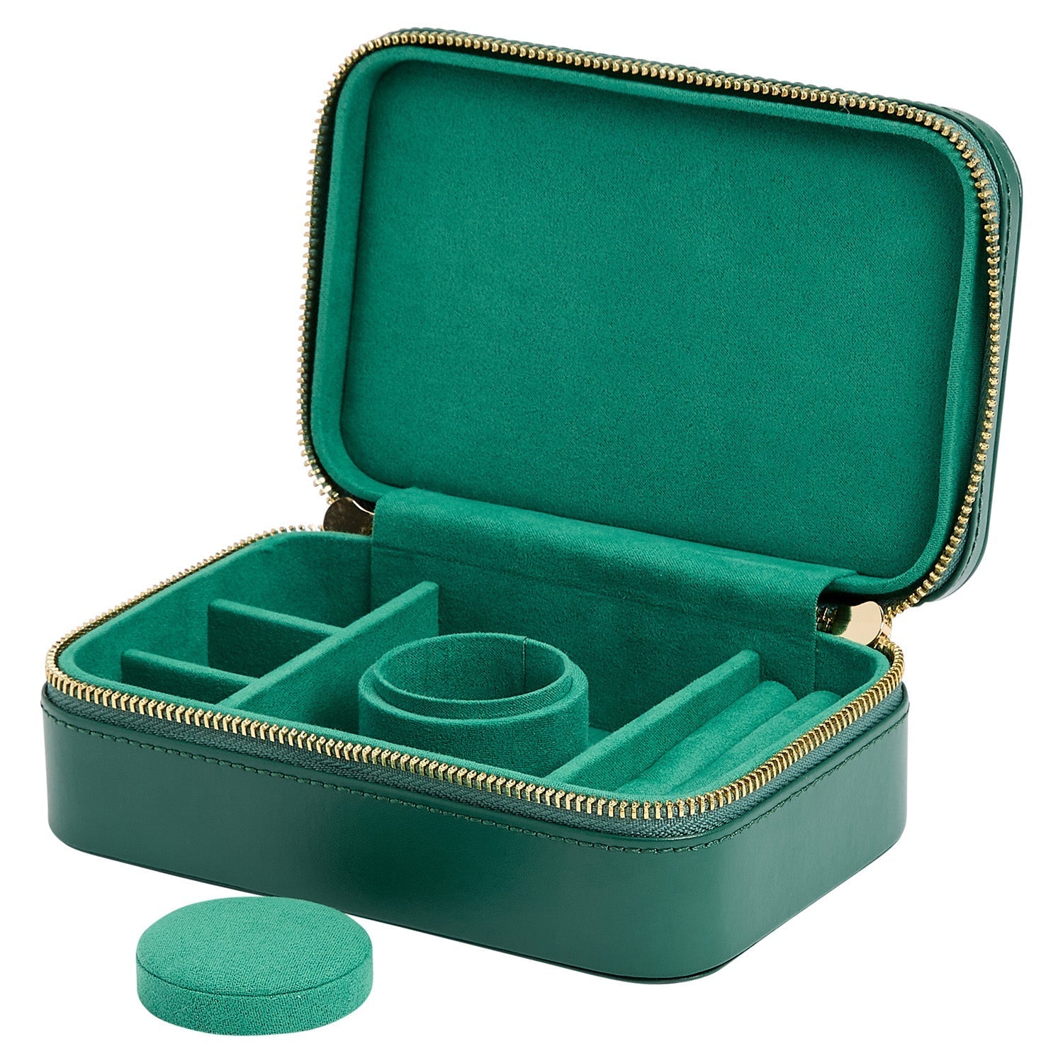 Wolf Sophia Travel Zip Case Forest Green - Dracakis Jewellers