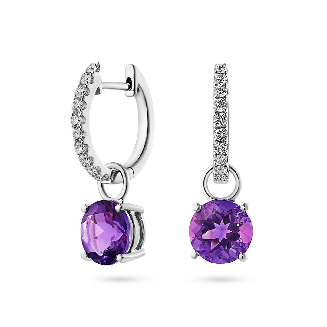 Amethyst & Diamond Earrings - Dracakis Jewellers