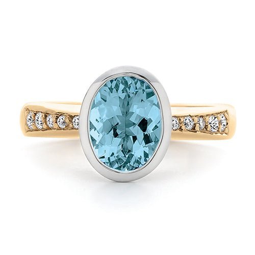 Aquamarine & Diamond Ring - Dracakis Jewellers