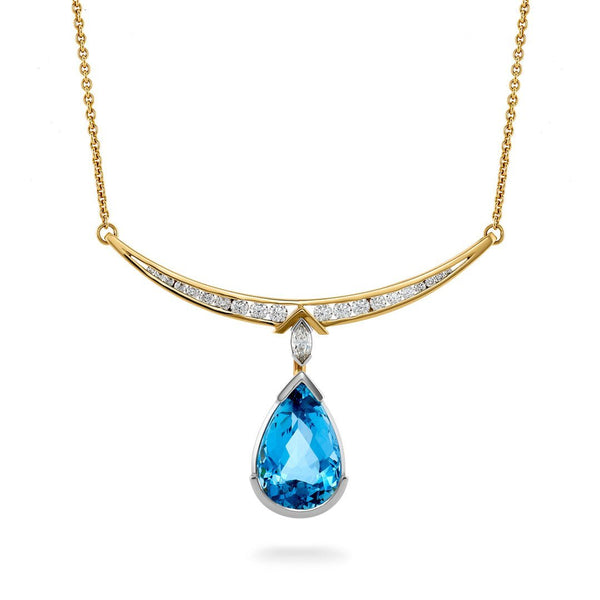 Aquamarine hot sale gem necklace