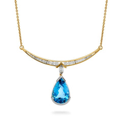 Aquamarine & Diamond Necklace - Dracakis Jewellers
