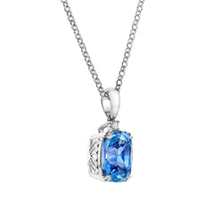 Aquamarine & Diamond Pendant - Dracakis Jewellers