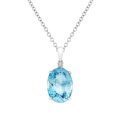 Aquamarine & Diamond Pendant - Dracakis Jewellers