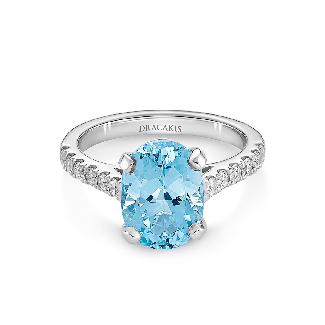 Aquamarine & Diamond Ring - Dracakis Jewellers